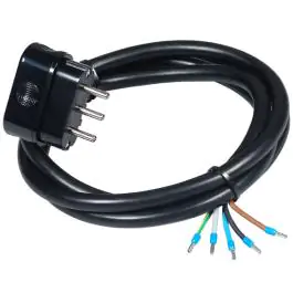 Prikljucni kabl trofazni 16A 400V 10000W crni 2m H05RR-F 5G2,5