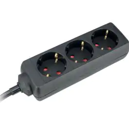 Produžni kabl 3 utičnice 16A 3500W crni 5m H05VV-F 3G1,5