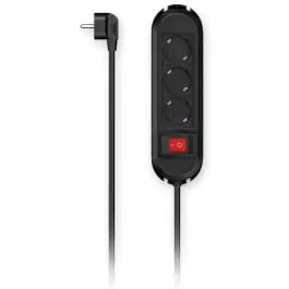 Distributer sa 3 utičnice i prekidačem, crni