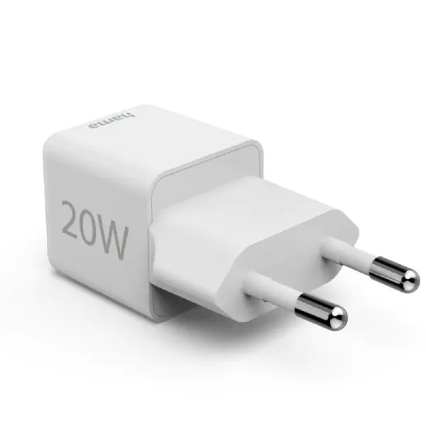 Hama brzi mini kućni punjač USB-C, PD, 20W beli