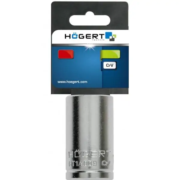 Nasadni ključ 1/4″, šesterokutni metrički, 9 mm, CrV50BV30, HT1A009 HogertDIN 3124, AS-drive