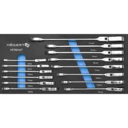 Set kombinovanih ključeva sa čegrtaljkom i fleksibilnom glavom HT7G147 Hogert