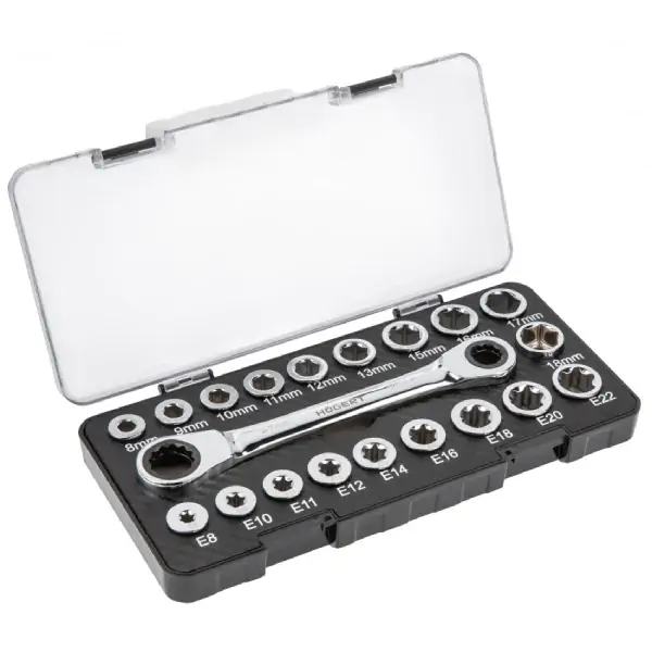 Okasti ključ sa klik-mehanizmom i nasadcima,   HT1R492 Hogert