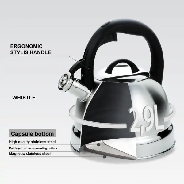 MAESTRO MR1329 čajnik sa zviždukom INOX 2.9L