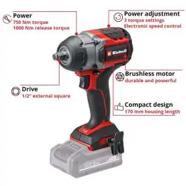 Einhell akumulatorski udarni odvijač TP-CW 18/750-C Li BL Solo