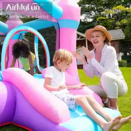 Dečija igraonica na naduvavanje Roze Dvorac 82011B 12878PS