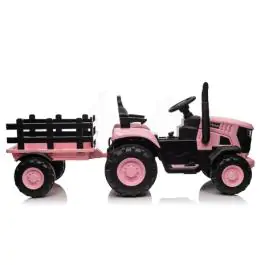 Dečiji Traktor na akumulator sa prikolicom Roze 12930PS