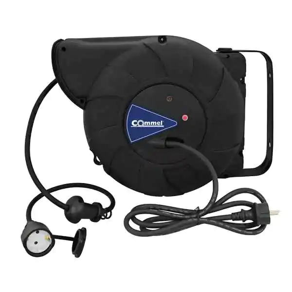 Automatska motalica sa kablom IP44, crna H07RN-F 3G1,5 L=18m Commel