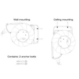 Automatska motalica sa kablom IP44, crna H07RN-F 3G1,5 L=18m Commel