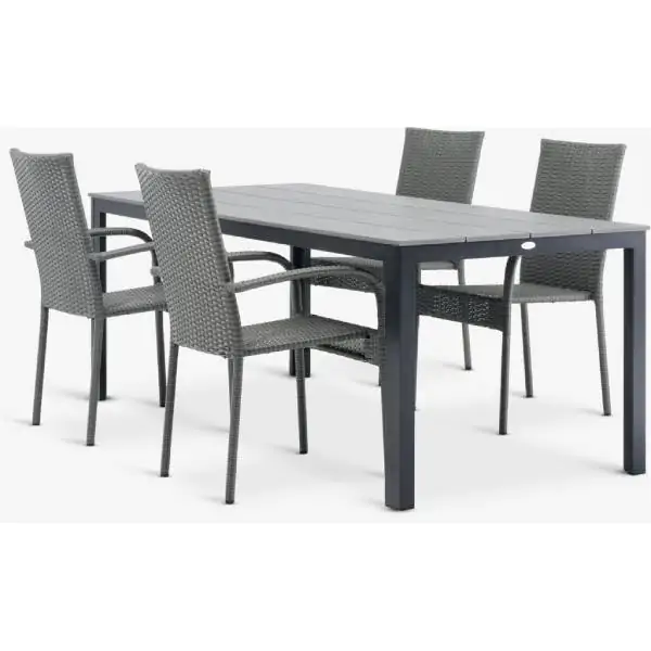 MARIELYST D205 baštenski sto + 4 GUDHJEM baštenske stolice siva S372572