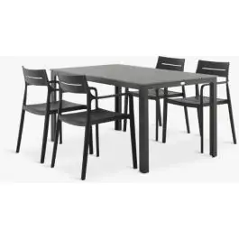 MARIELYST L150 baštenski sto siva + 4 INGSTRUP baštenske stolice crna S372724