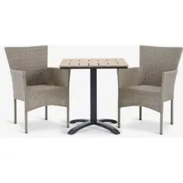 HOBRO D70 baštenski sto + 2 AIDT baštenske stolice natur S371501