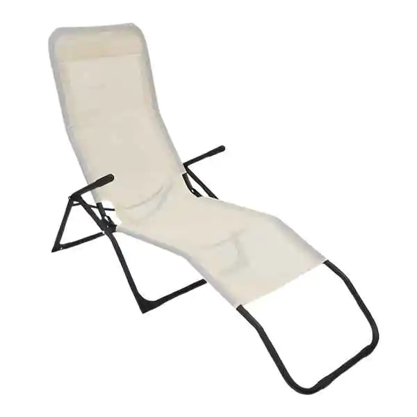 Sklopiva ležaljka za plažu i baštu 136 x 58 x 94 cm bež - proizvod na akciji