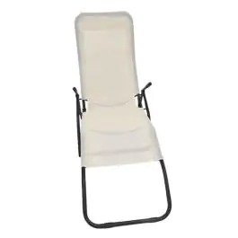 Sklopiva ležaljka za plažu i baštu 136 x 58 x 94 cm bež