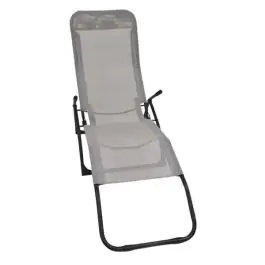 Sklopiva ležaljka za plažu i baštu 136 x 58 x 94 cm siva