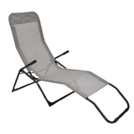Sklopiva ležaljka za plažu i baštu 136 x 58 x 94 cm siva