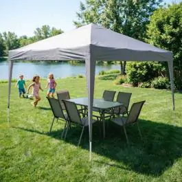 Sklopivi paviljon za dvorišta 3x3m sivi