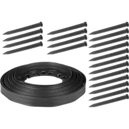 Strend Pro Garden traka za oivičavanje travnjaka 10 m x 4 cm fleksibilna baštenska ivica crna