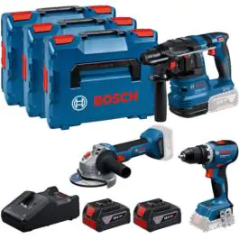 Bosch akumulatorski set alata GSR 18V-65 + GBH 18V-22 + GWS 18V-8 + 2x GBA 18V 5,0Ah + 3x L-BOXX, 0615A5009G
