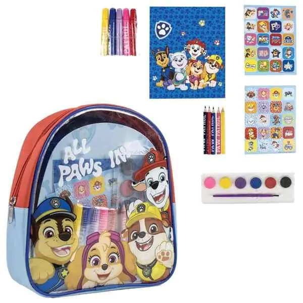 Ranac dečji sa setom za bojenje pk5 Paw Patrol Cerda 2700001591 crveno-plavi