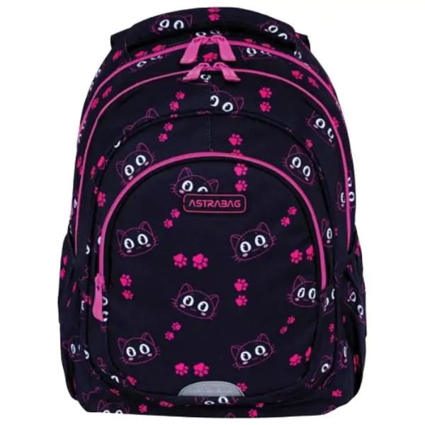 Ranac đački anatomski 3zipa AB330 Cat's Eyes 24.Astrabag 502024051 crno-roze