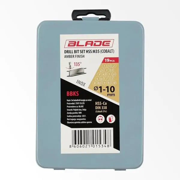 Set burgija za metal HSS-G M35, kobalt, 19 kom – BLADE BBKS