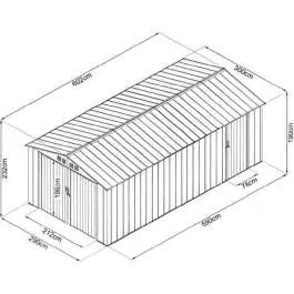 Višenamenska metalna garaža 18 m² Green Bay