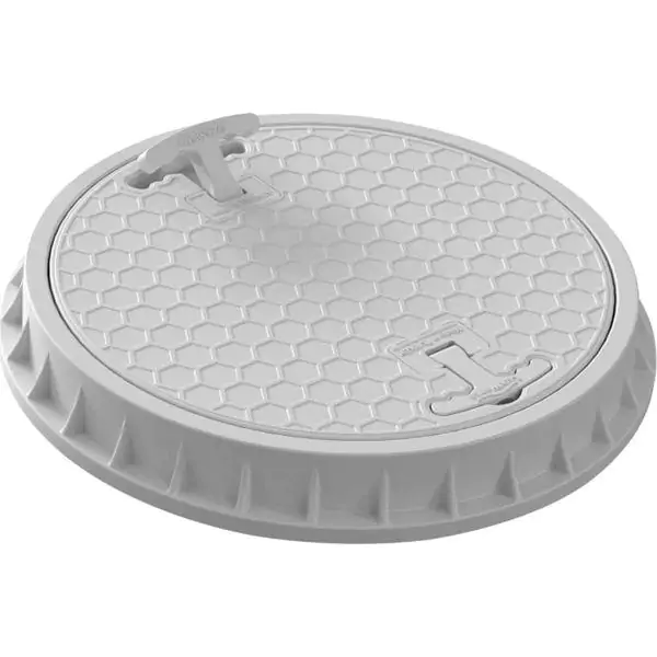 Poklopac za šaht PVC okrugli sivi 65 cm LuxWares – Dugotrajna zaštita za dvorišta i spoljne instalacije